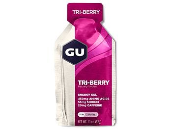 GU Caffeine Tri-Berry Energy Gel, 32gr