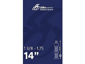 Bike Partner Cykelslange 14 x 1 3/8-1.75, Dunlop Ventil