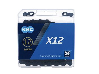 KMC X12 Black 12-Speed Kæde, 126 Link